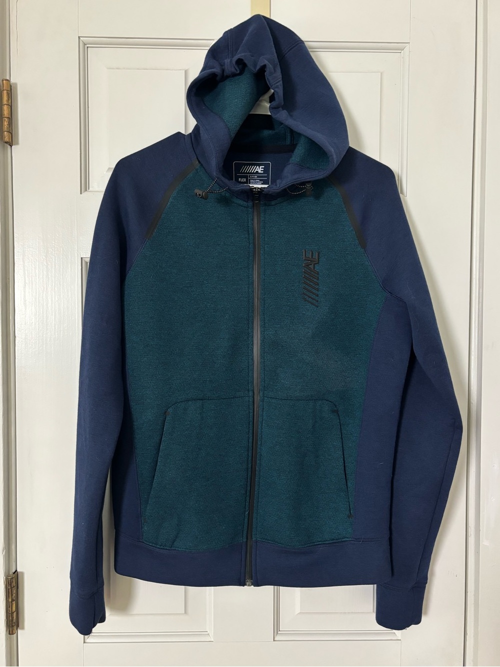 American Eagle Outfitters Teal & Navy Flex Zip Jacket